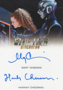 2020 Rittenhouse Star Trek Discovery Season Two - Dual Autographs #NNO Mary Wiseman / Hannah Cheesman Front