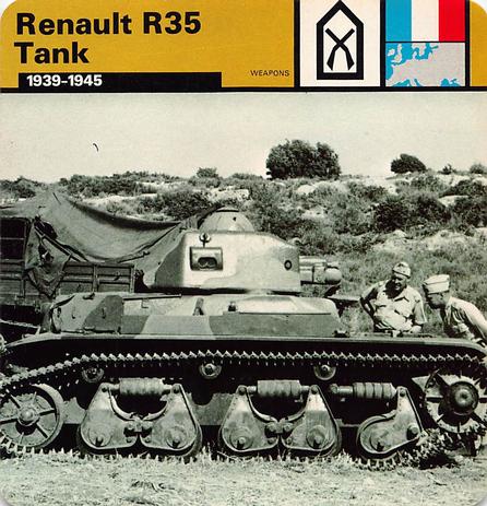 1977 Edito-Service World War II - Deck 49 #13-036-49-18 Renault R35 Tank Front
