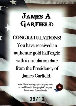 2020 Historic Autographs POTUS The First 36 - Coin Relic Premium #NNO James Garfield Back