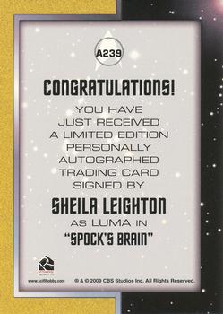 2011 Rittenhouse Star Trek: Remastered Original Series - Single Autographs #A239 Sheila Leighton Back