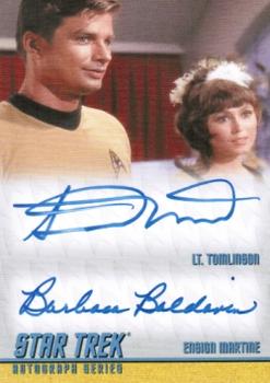 2011 Rittenhouse Star Trek: Remastered Original Series - Double Autographs #DA12 Stephen Mines / Barbara Baldavin Front