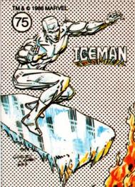 1986 Comic Images Official Marvel Universe Stickers #75 Iceman Front