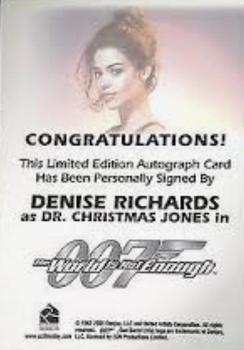 2007 Rittenhouse The Complete James Bond 007 - Full Bleed Autographs #NNO Denise Richards Back
