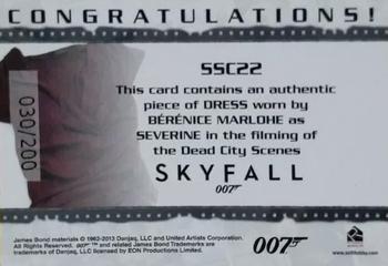 2013 Rittenhouse James Bond Autographs & Relics - Relics #SSC22 Berenice Marlohe Back