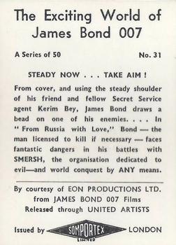 1965 Somportex The Exciting World of James Bond #31 Steady Now…Take aim! Back