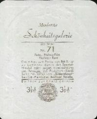 1934 Kurmark Moderne Schonheitsgalarie Series 1 (Garbaty) #71 Gretl Theimer Back