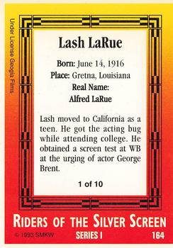 1993 SMKW Riders of the Silver Screen #164 Lash LaRue Back