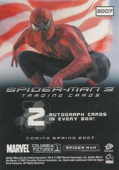2007 Rittenhouse Spider-Man 3 - Promos #SD07 Peter Parker Back