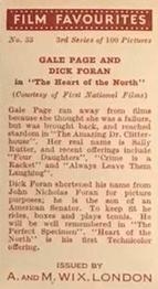 1939 Wix Film Favourites (3rd Series) #33 Gale Page / Dick Foran Back