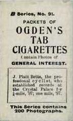 1901 Ogden's General Interest Series B #91 John Platt-Betts Back