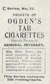 1902 Ogden's General Interest Series C #27 Ellen Terry Back