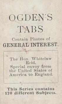 1902 Ogden's General Interest Series C #C47 Whitelaw Reid Back