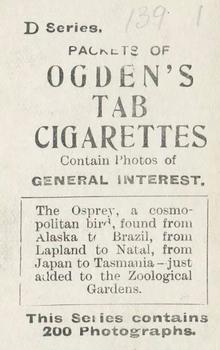 1902 Ogden's General Interest Series D #139 The Osprey Back