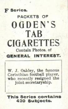 1902 Ogden's General Interest Series F #154 W. J. Oakley Back