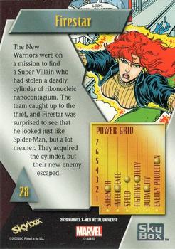 2021 SkyBox Metal Universe Marvel X-Men - Gold #28 Firestar Back