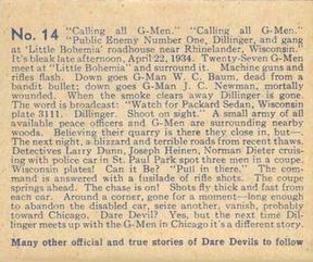 1933 National Chicle Dare Devils (R39) #14 Dillinger and His Gang Make Their Getaway Back