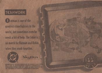 1996 Fleer/SkyBox Welch's/Eskimo Pie The Adventures of Batman and Robin - Box Samples #11 Teamwork Back