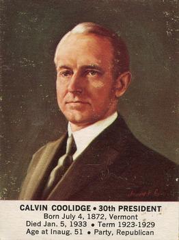 1964 General Mills President Portraits #NNO Calvin Coolidge Front