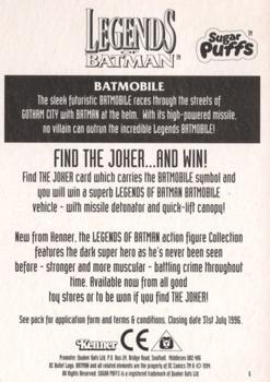 1995 Quaker Oats Legends of Batman #6 Batmobile Back
