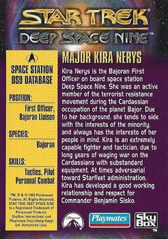1993 SkyBox Playmates Star Trek Deep Space Nine #NNO Major Kira Nerys Back