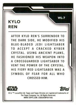 2021 Topps Chrome Star Wars Legacy - Wielders of the Light Saber #WL-7 Kylo Ren Back