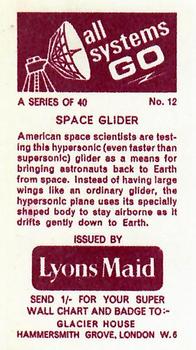 1967 Lyons Maid All Systems Go #12 Space Glider Back
