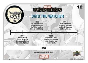 2022 Upper Deck Marvel Beginnings Volume 2, Series 1 #12 Uatu the Watcher Back