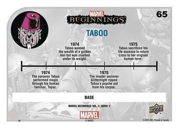 2022 Upper Deck Marvel Beginnings Volume 2, Series 1 #65 Taboo Back