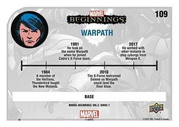2022 Upper Deck Marvel Beginnings Volume 2, Series 1 #109 Warpath Back