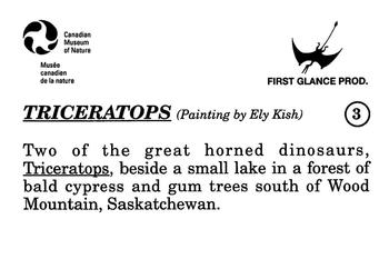 1993 Canadian Museum of Nature Series 1 Prehistoric Animals #3 Triceratops Back