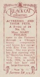1926 Carreras Actresses and Their Pets #15 Mary Philbin Back