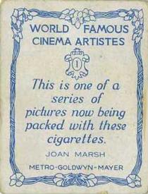 1933 British American Tobacco World Famous Cinema Artistes (Large) #1 Joan Marsh Back