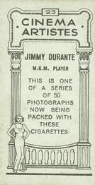 1932 British American Tobacco Cinema Artistes #23 Jimmy Durante Back