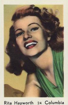 1950-60 Maple Leaf Gum Film Stars Amsterdam #24 Rita Hayworth Front