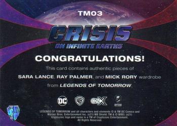 2022 Cryptozoic CZX Crisis on Infinite Earths - Triple Wardrobe #TM03 Caity Lotz / Brandon Routh / Dominic Purcell Back