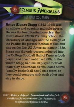 2021 Historic Autographs Famous Americans - Radiant Historic #144 Amos Alonzo Stagg Back