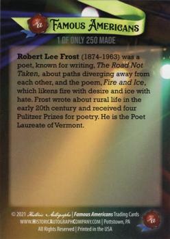 2021 Historic Autographs Famous Americans - Radiant Historic #180 Robert Lee Frost Back