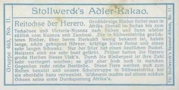 1910 Stollwerck Album 11 Gruppe 463 #2 Reitchse Back