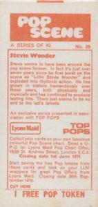 1970 Lyons Maid Pop Scene #28 Stevie Wonder Back