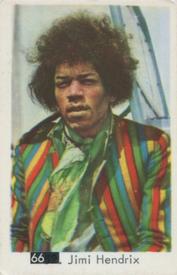 1968 Pop-Nytt TV Pussel (Dutch Gum Pop-New TV Puzzle Number in Black Square Box Swedish) #66 Jimi Hendrix Front