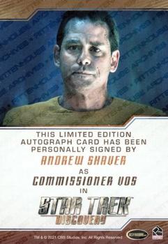 2022 Rittenhouse Star Trek: Discovery Season Three - Autographs (Brown Border Design) #NNO Andrew Shaver Back
