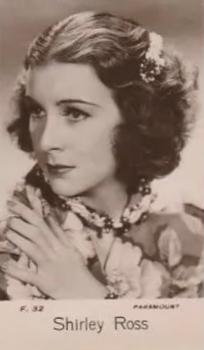 1938 C & T Bridgewater Film Stars (6th Series) #F.32 Shirley Ross Front