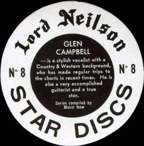1970 Lord Neilson's Star Discs #8 Glen Campbell Back