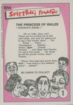 1990 Topps Spitting Image #1 Princess of Wales Back