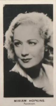 1935 Walker Film Stars #NNO Miriam Hopkins Front