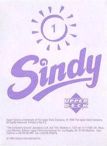 1995 Upper Deck Sindy Stickers #1 Sindy Back