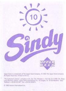 1995 Upper Deck Sindy Stickers #10 Sindy Back