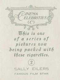 1935 BAT Cinema Celebrities C (Large) #2 Sally Eilers Back