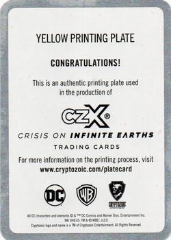 2022 Cryptozoic CZX Crisis on Infinite Earths - CZX STR PWR Printing Plate Yellow #S020 Dominic Purcell as Heat Wave Back