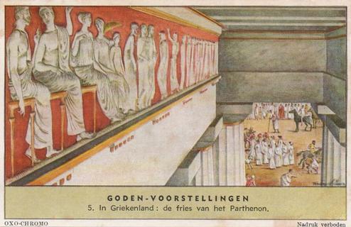 1956 Liebig Goden-Voorstellingen (Holy Places) (Dutch Text) (F1653, S1654) #5 In Griekenland : de fries van het Parthenon Front